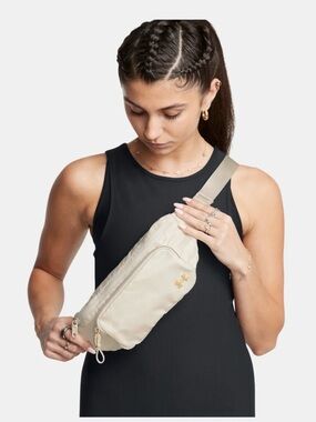 Under Armour Cream Waist Pack with Gold Logo